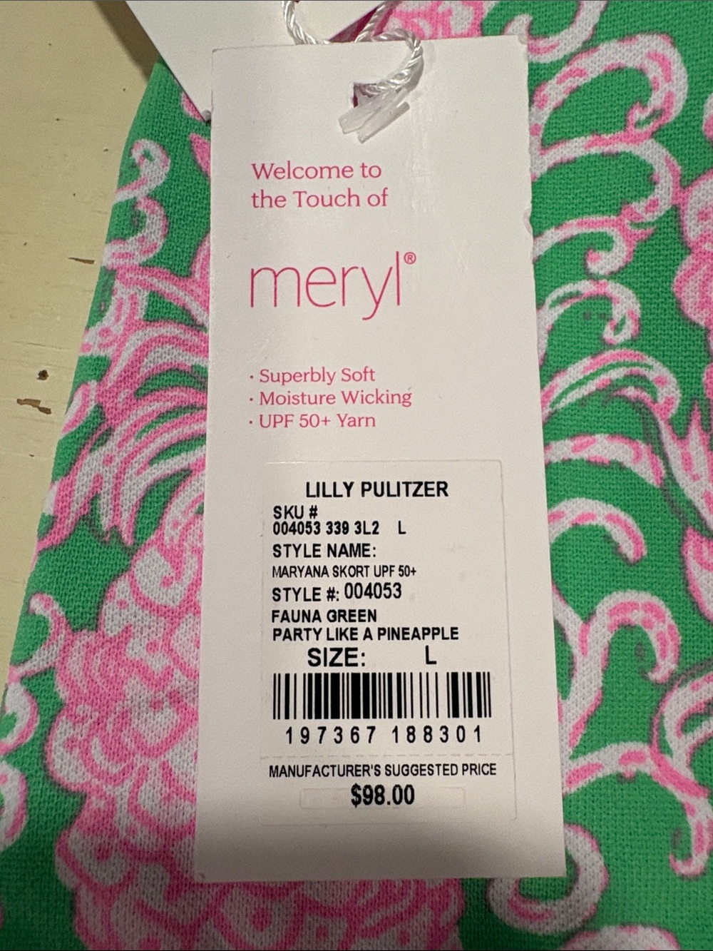 Lilly Pulitzer 'Maryana' Pineapple Print Mini Skirt in Fauna Green L NWT - Picture 5 of 5